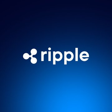 The image shows the Ripple logo—a stylized white symbol with interconnected circles next to the word "ripple"—displayed on a deep blue gradient background, representing the company referenced in the post about its $300,000 donation to support flood-relief efforts in Nepal and Tibet.