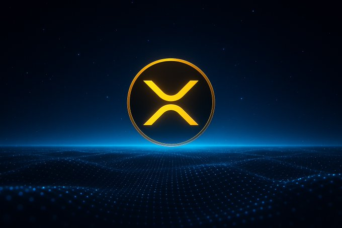 The image features an XRP logo against a dark blue background that looks like waves or a starry night sky. The text "LATEST: XRP celebrates its 14th anniversary this week" is also present, indicating that the company has been around for quite some time and is celebrating its 14-year anniversary in the cryptocurrency space.