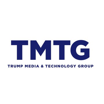 The image displays the Trump Media & Technology Group (TMTG) logo in bold dark blue lettering. It serves as the company branding accompanying news of their $360.6 million digital asset loss and their pledge to adopt a more disciplined Bitcoin treasury strategy.