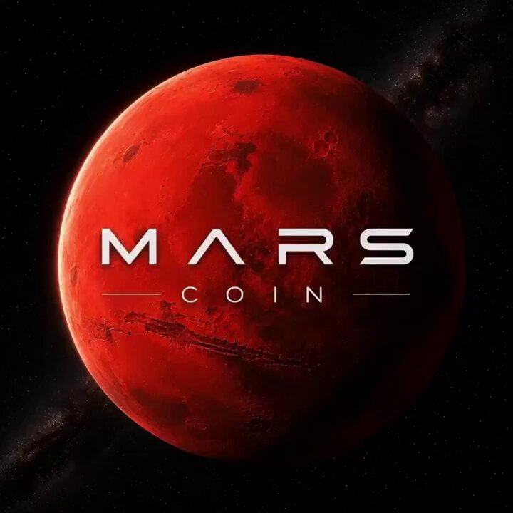 The image features a red planet with white text that reads "MARS Coin" written in black letters, which appears to be an advertisement or meme related to the Mars coin project. The focus of the image is on the Mars coin concept rather than the actual value proposition behind it.