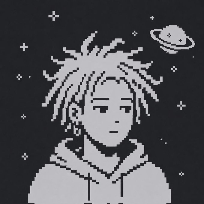 The image features a black and white illustration of a person with dreadlocks, wearing a hoodie or sweatshirt. The background includes stars and planets, creating an otherworldly atmosphere. The caption below the image reads "60x GTD Spots Giveaway 8,000 Supply coming on ETH To enter: Follow me & @dormiesART Like + RT this post & drop your address Winners will be announced in 48 hours." This message is related to a giveaway for a limited time and encourages people to follow the instructions provided. The image also contains text that reads "60x GTD Spots Giveaway 8,000 Supply coming on ETH To enter: Follow me & @dormiesART Like + RT this post & drop your address Winners will be announced in 48 hours."