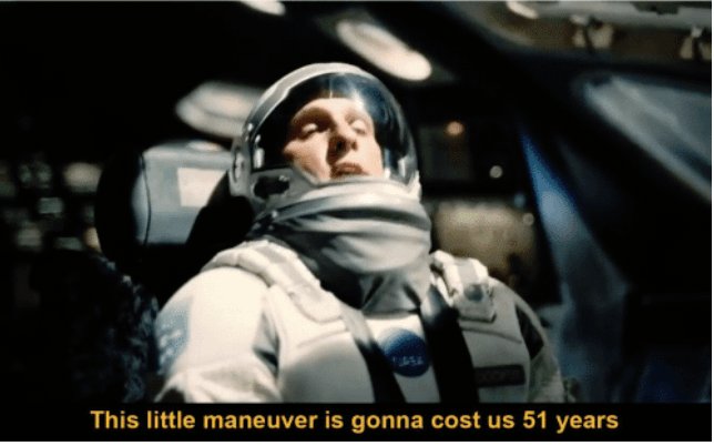 An astronaut in a NASA spacesuit floats inside a spacecraft with the caption "This little maneuver is gonna cost us 51 years" displayed below. The scene humorously reflects the post's theme, comparing the costly "maneuver" of a 6-figure roundtrip investment to a mission that wasted decades—mirroring the astronaut's grave expression and the dramatic consequences of the costly decision.