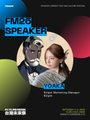 An event poster for 'F1&Go SPEAKER' featuring a woman's photo, dated 2024.07.11, with 'YOGA' as one of the topics.