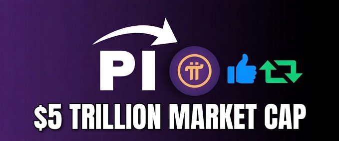 The image features a banner with a purple background, which has three different symbols representing Bitcoin, Pi, and a thumbs up sign. The text "Pioneers! I promise you $Pi will pass Bitcoin in terms of Market Cap" is written below these symbols. This message suggests that the creator of Bitcoin, known as Satoshi Nakamoto, is confident about the future success of Bitcoin compared to other cryptocurrencies like Pi.