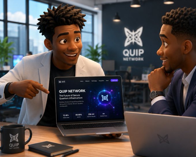 In this image, two men are sitting at a desk with laptops open in front of them. One man is pointing towards his laptop screen while the other man looks at him attentively. The background features a wall with a butterfly logo on it.