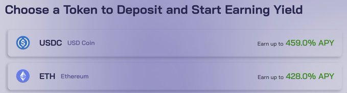 A screen shot of a computer monitor displaying an information panel with three items including "choose a token to deposit and start earning yield", "etherium exchange tokens", and "usdc usd coin". The main focus is on the text that says "this is exactly how smart money plays eth rn" which appears in the lower part of the screen.