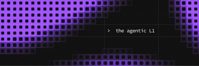 The image shows a dark-themed graphic with a purple dotted grid pattern and the text "the agentic L1" displayed in a terminal-style box. The visual relates to the post as it appears to be branding or a tagline for Somnia Network, an "agentic Layer 1" blockchain, with the user expressing frustration about not receiving their affiliate badge despite presumably being a contributor or advocate for the project.