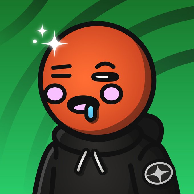 The image features an orange cartoon character with a hoodie, who appears to be wearing a black jacket. The character has a big smile on their face and is looking directly at the camera. There are also some stars visible in the background of the image.