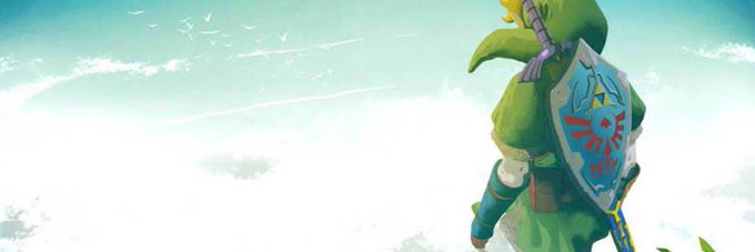 A figure resembling Link from The Legend of Zelda stands facing a vast, bright sky with birds flying overhead, carrying the iconic Hylian Shield on his back. The imagery creatively references the "$LINK" token ticker, tying the heroic video game character to the cryptocurrency community banner on Moby.