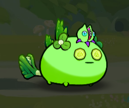 A green cartoonish frog-like creature with leaf limbs and a small figure riding on its back, appearing to be a character from the game 'Punishing: Gray Raven' or similar mobile game.