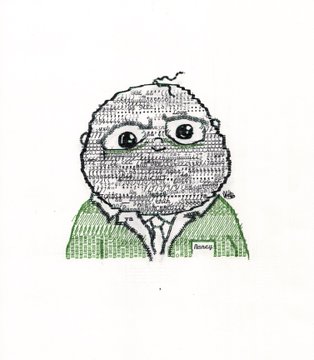 A hand-drawn illustration of a sad, round-faced character wearing a green jacket, resembling a popular rage-comic style meme.