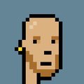 A pixel art portrait of a bald man with a light tan complexion and a black outline, likely representing a tribute to "TMA" (The Memes by 6529) in the NFT community. The simple, blocky illustration complements the post celebrating TMA's milestones and consistency in the NFT space.