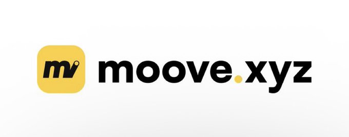 The moove.xyz logo displayed on a white background, featuring a yellow rounded square icon with a stylized 'm' and the text 'moove.xyz' in black.