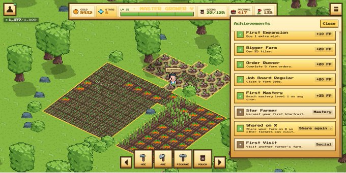 The image shows a computer game screen with a map of a farm displayed, featuring various fields and crops. The game appears to be Farm Town, which is a farming simulation game that allows players to manage their own farms and interact with other farmers within the game community. The game has been recently updated, as indicated by the "Gas terus bang" text at the bottom of the screen.