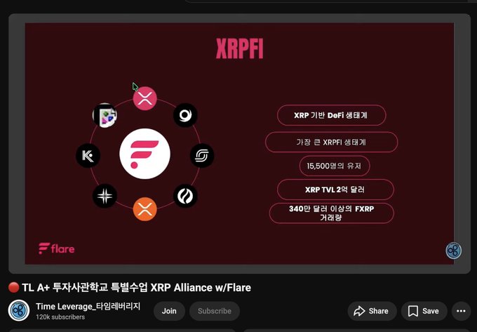 xtrpfi screen with pink and red background, white text, and logos for xrpfi, flare, and xrp alliance.