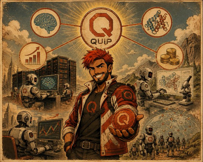 >[IMAGE SENTENCE NOT SURE OF SAME-TEX TONE]Quip network can be used for various business applications where optimizing problems are needed, such as protein folding or AI training data splitting. It has a real use case behind it.";