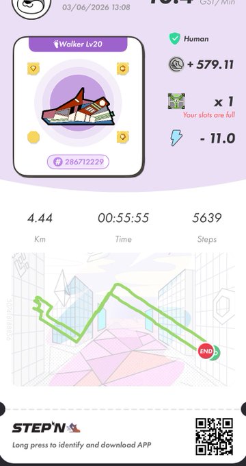 The image shows a fitness tracking app with a purple background, displaying information about steps taken during a walk or run. The app also provides a map of the user's location for easy navigation. A summary of the day's activity can be seen on the screen as well.