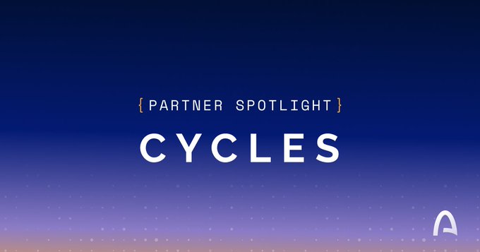A blue gradient background displaying the text '{PARTNER SPOTLIGHT} CYCLES' with a small logo in the bottom right corner.