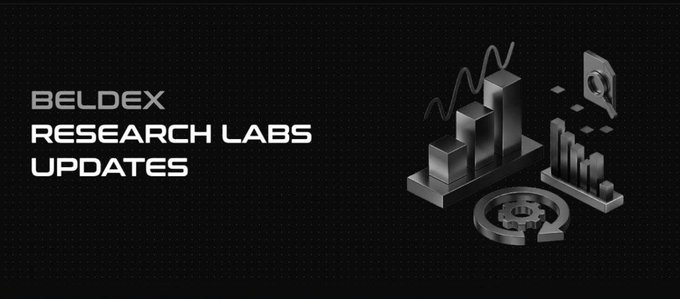 A dark banner graphic with the text 'BELDEX RESEARCH LABS UPDATES' on the left and 3D isometric icons including bar charts, a magnifying glass, and a gear on the right.
