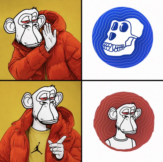 The image shows a cartoon depiction of a man wearing an orange jacket, with his hand raised above his head as if he's about to say something or make a gesture. The man also has a monkey-like appearance, which adds to the overall theme of the image. The caption for the image reads "Repost this cause it gets the gate keepers really mad $Ape 2Wkip2U5x93mjaAvoq8zaedweP73GgRtbaQhNcwXpump".
