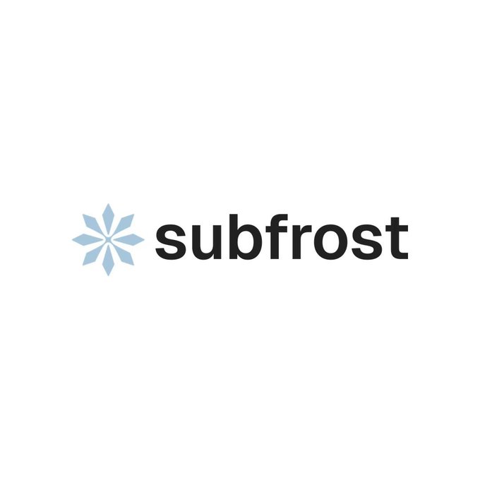A logo featuring a light blue snowflake icon next to the word 'subfrost' in bold black lowercase text on a white background.