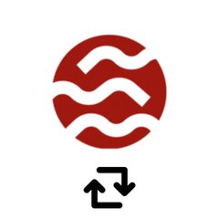 A red circular logo featuring stylized wavy horizontal lines, with a small swap/exchange icon (two arrows pointing in opposite directions) below it, representing the Sei ($SEI) cryptocurrency as one of the bullish options mentioned.