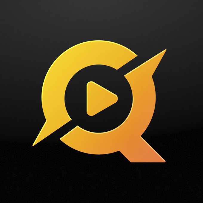 A stylized yellow and orange logo featuring a play button encircled by a "Q"-shaped arrow, representing the new ONE Quest brand identity for CROSS Play's quest-based rewards platform.
