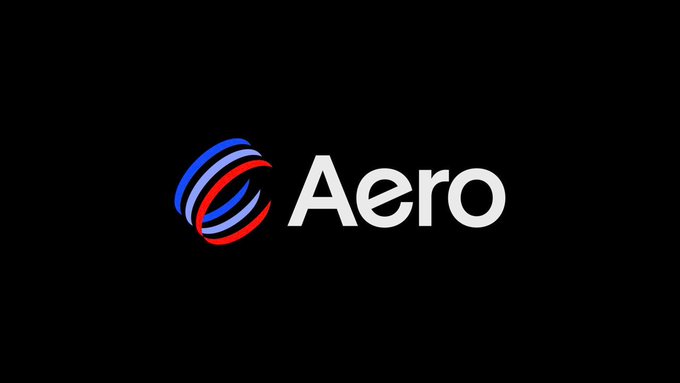 The Aero logo featuring a stylized red and blue swirling design next to the word "Aero" in white text on a black background.
