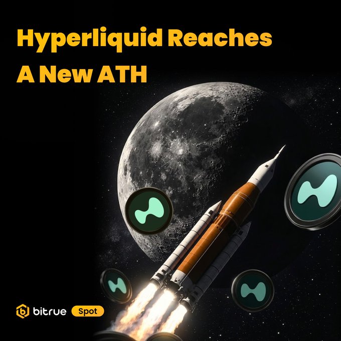 The image features an advertisement for Hyper Liquid X, which has reached a new ATH. The background shows a rocket launching into space with the text "HYPERLiquid reaches" above it. There are also circles representing coins scattered around the rocket in various sizes and colors. The caption below the rocket reads "BREAKING: @Hyper liquidX $HYPE has hit a new ATH! Driven by SpaceX perpetual futures $SPCX".