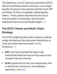 The image shows a website or blog page with information about the Depository Trust & Clearing Corporation (DTCC), a DTCC-regulated financial institution. It also contains details of the DTCC’s digital tokenization framework, specifically focusing on the concept of "The DTCC's digital liquid patent". This information is presented in text format and includes images to help explain the concepts.