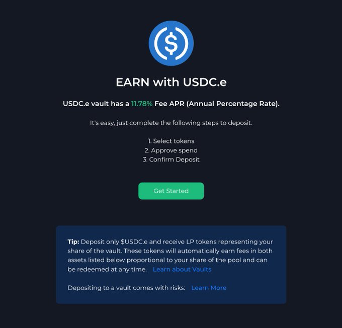 The image shows a screenshot of an email from the cryptocurrency exchange Earn with USDC, which appears to be promoting a new feature or strategy for users. The email highlights that the exchange has recently launched a new feature called "Earn with USDC". It also mentions that this feature allows users to deposit either USDC or stNIBI into the USDC:stNIBI vault and earn 11.78% on trading structured products, which are automated strategies designed to generate yield for users. The email encourages users to focus on what is in the image and how it relates to the post by providing information about this new feature.