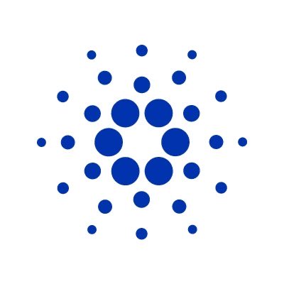 Cardano (ADA) cryptocurrency logo featuring a geometric pattern of blue dots arranged in a diamond shape.