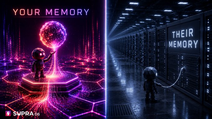 The image features two different scenes, one of a robot standing next to a server rack with its arms outstretched as if reaching for something or someone, while another scene shows a robot standing inside a server room with its arms crossed over its chest. The first scene is in purple and pink colors, while the second scene has blue and white tones. Both scenes have a robot character on them.