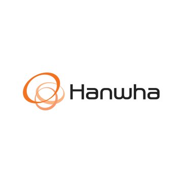 The image displays the Hanwha logo, featuring three overlapping orange rings alongside the company name in dark text. This relates to the post by visually identifying Hanwha Investment & Securities, the South Korean firm that partnered with FairSquare Lab to launch a tokenized securities platform on Avalanche and Hyperledger Besu.