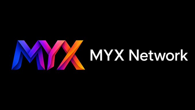 The image displays the MYX Network logo featuring stylized "MYX" lettering in a vibrant gradient of blue, purple, pink, and orange against a black background, alongside the white text "MYX Network."

This branding visual accompanies discussion of MYX's original 2020 Ethereum contract—a holder-rewards token whose legacy deployment remains accessible at the address 0x2129fF6000b95A973236020BCd2b2006B0D8E019.