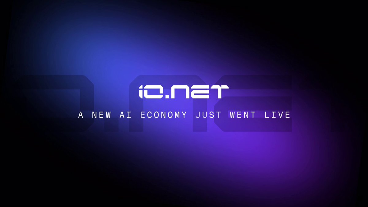The image features a banner for an AI system called "IDE" (Incentive Dynamic Engine). The text on the banner reads, "Ionet is launching its new system called IDE !" which stands out against a black background with purple and blue colors. The main focus of the image is the word "IDE", which is written in white letters. The background has a gradient effect that transitions from dark to light shades, creating an interesting visual effect.