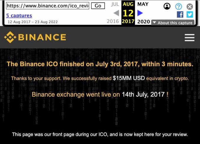 The image features an ICO page for Bitcoin that has been recently posted, giving potential investors some information about a newly released coin, as well as the details of its successful launch. The ICO has raised $15M from Binance with $4K+ already invested. The investors' investment is expected to be returned within 3 months in US dollars.

The image also contains a screenshot which is related to Bitcoin Exchange going live on 14th July, 2017. This implies that there will likely be more opportunities for investors to invest and receive their money back through this exchange platform by following the posted ICO details.