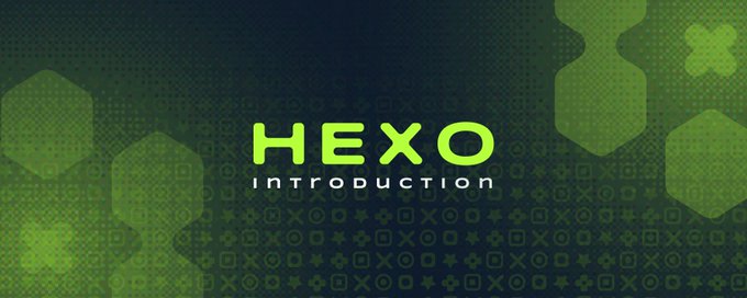 A green and dark blue graphic displays the text 'HEXO Introduction' with hexagonal patterns in the background.