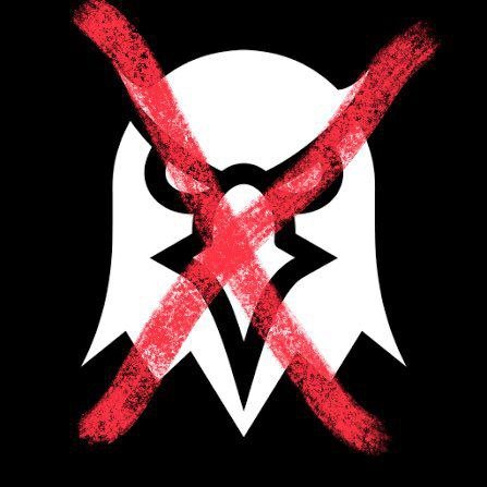 The image displays a stylized white owl logo on a black background, boldly crossed out with a red "X," likely symbolizing the defeat of scams or "rugs" in the crypto space—fitting the post's promotion of a discounted package offering rug-detection tools and signals on multiple chains (Solana, Robinhood, BNB).
