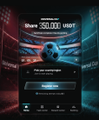This image shows a mobile interface advertising Bitget's "Universal Cup" promotion, featuring a 350,000 USDT prize pool for predicting the World Cup champion. It's a visual representation of the event mentioned in the accompanying post.