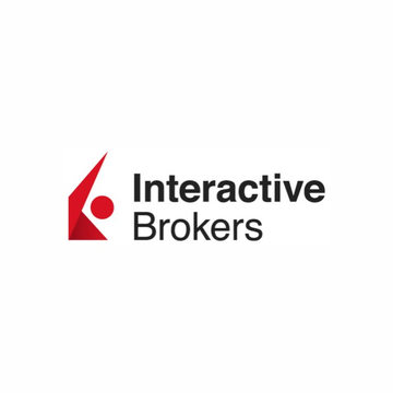 The image shows the Interactive Brokers logo, featuring a red stylized symbol alongside the company name in black text. The logo represents the brokerage firm mentioned in the breaking news about its expansion into additional crypto tokens and stablecoin transfer services.