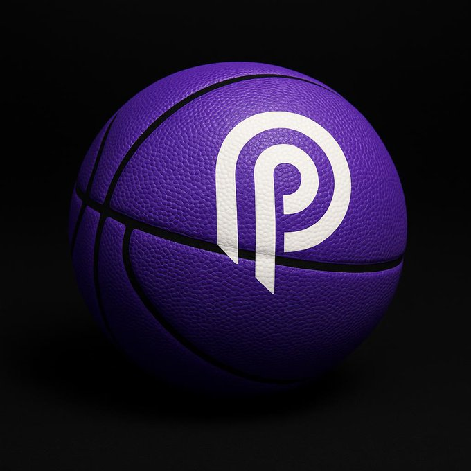 The image features a purple basketball with white text that reads "Pyth Network" written in white letters. The basketball has been tilted at an angle, giving it a unique appearance against a black background.