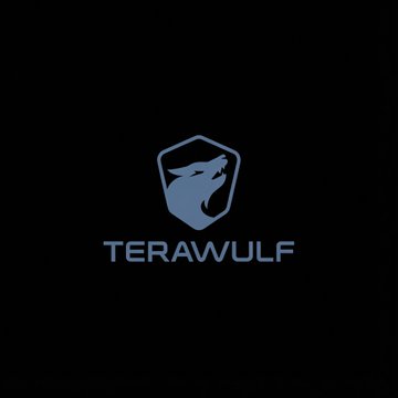 The image displays the TeraWulf logo, featuring a stylized wolf head inside a shield in shades of blue and gray, with the company name "TERAWULF" beneath it on a black background. The image represents the company discussed in the post, which highlights TeraWulf's $44.8M Q2 revenue, its 20-year ~$19B lease with Anthropic for 401 MW in Kentucky, and the ticker $WULF.