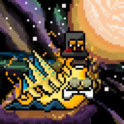 The image features a cartoon character, possibly a tiger or a lion, with a hat on its head, sitting on top of a rock. The character appears to be looking at something above them, which could be a planet or another celestial body. The background is dark and filled with stars, giving the impression that they are in outer space. There's also a text overlay that reads "Day 468 of posting a slug until SOL hits ATH". This might indicate that this image was posted on social media at day 468 of a month-long challenge or trend.
