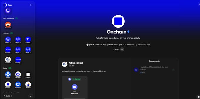 The image shows a computer screen displaying a website called "Onchain" with a blue background, white text, and various icons representing different features or functions of the site. The main focus of the image is the website itself, which appears to be a social media platform for cryptocurrency enthusiasts.