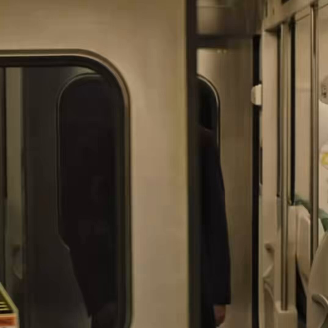 The image shows a person standing inside an empty train car, with their reflection visible through the window. The background of the photo appears to be a subway station or train platform, indicating that they are likely waiting for their train to arrive at a station. The focus on the person's reflection and the surrounding environment suggests that this scene is meant to evoke a sense of anticipation or curiosity about what lies ahead in terms of travel experiences.