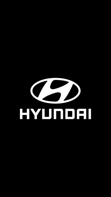 The image displays the Hyundai logo and name in white against a black background, representing the automaker mentioned in the post about completing a cross-border payment test using Tether's USDT.