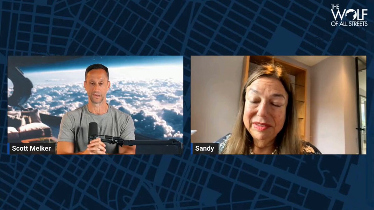 The image shows two men sitting behind microphones, likely participating in a podcast or live stream. They are positioned as if they are having a conversation with each other. The background of the image features a map that appears to be blue and white, possibly representing a city skyline. The caption below the image reads "Focus on what is in the image and how it relates to the post".