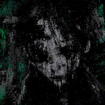 A dark, glitchy image featuring what appears to be a distorted figure rendered in shades of black, green, and purple, with pixelation and visual artifacts creating a chaotic, almost horror-like aesthetic. The image seems to relate to the "VOLATILES" leaderboard post, possibly representing the mysterious profile holders as shadowy, corrupted digital entities.