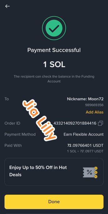 The image shows an email from one person to another, congratulating them for their payment success. The message includes a thumbs up symbol and a green checkmark, indicating that the payment was successful. The sender has sent the payment of 1 $SOL as a token of appreciation or reward for the recipient's hard work or dedication.